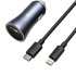 Baseus CCJDZ-CX Car Charger With USB C to IP (1M) Cable Black (40W)